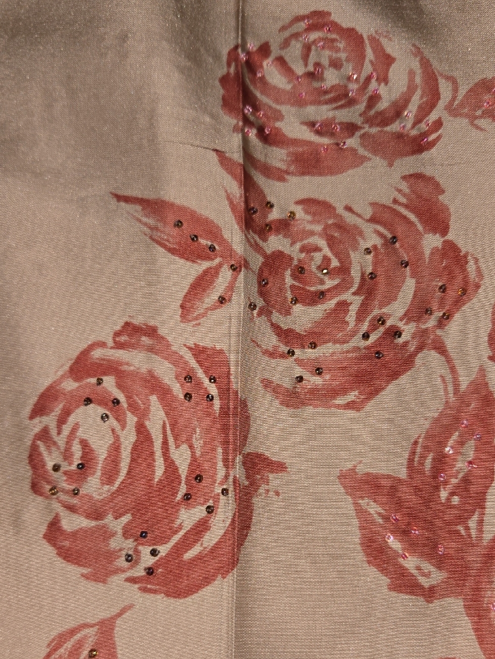 Adrianna Papell Beige Silk Beaded Pants Size 16 - Picture 3 of 8